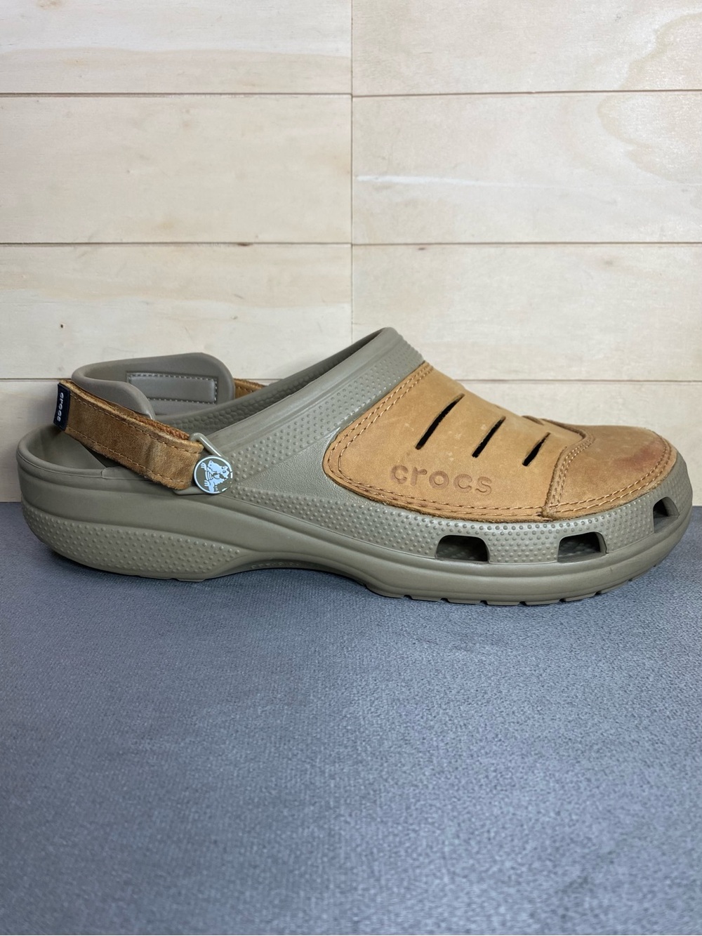 Crocs Yukon Vista Clogs Brown Leather Men's Size 13 Shoes Adjustable